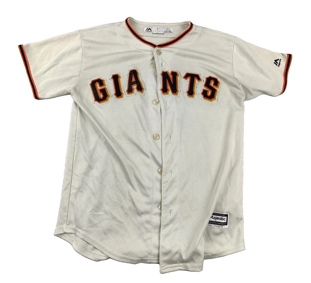 San Francisco Giants Jersey Boys Large White MLB Baseball Majestic Bumgarner 40